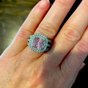 Light pink statement ring